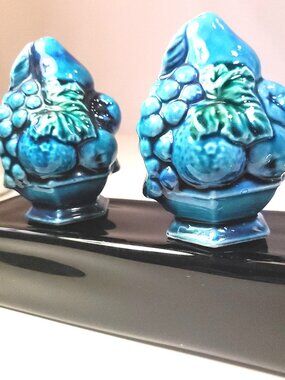 Vintage 1960s Inarco Mood Indigo Salt & Pepper Shakers Cobalt Blue Made in Japan